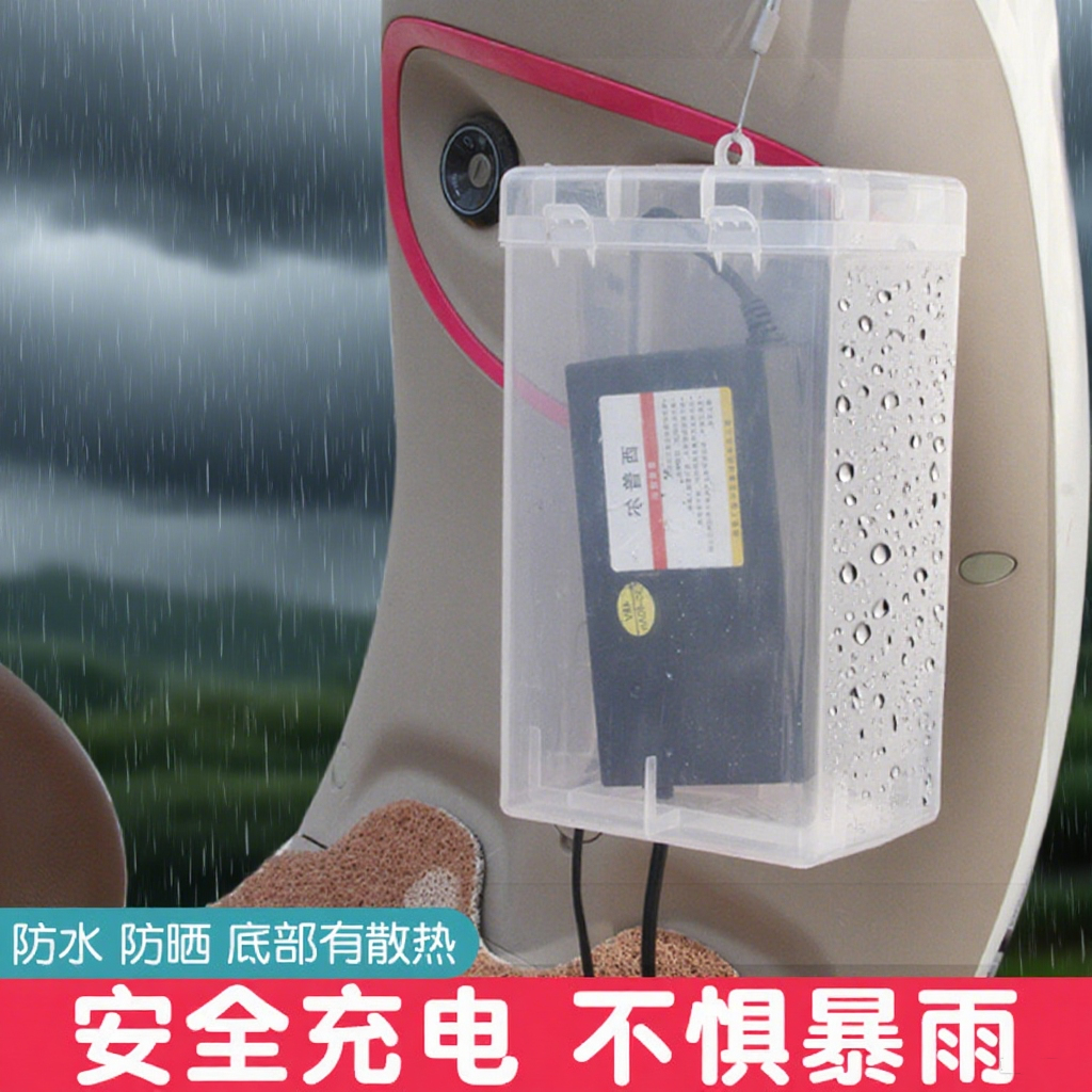 电动车充电器防雨罩通用电瓶车防水保护套室外充电插座散热收纳盒