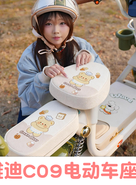 适用雅迪c09座套电动车防水防晒加厚耐磨电瓶自行车坐垫套改配饰