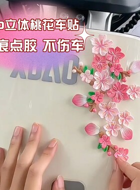 适用九号N370C装饰品电动车3d立体贴纸薇尔莉特车贴桃花樱花车身