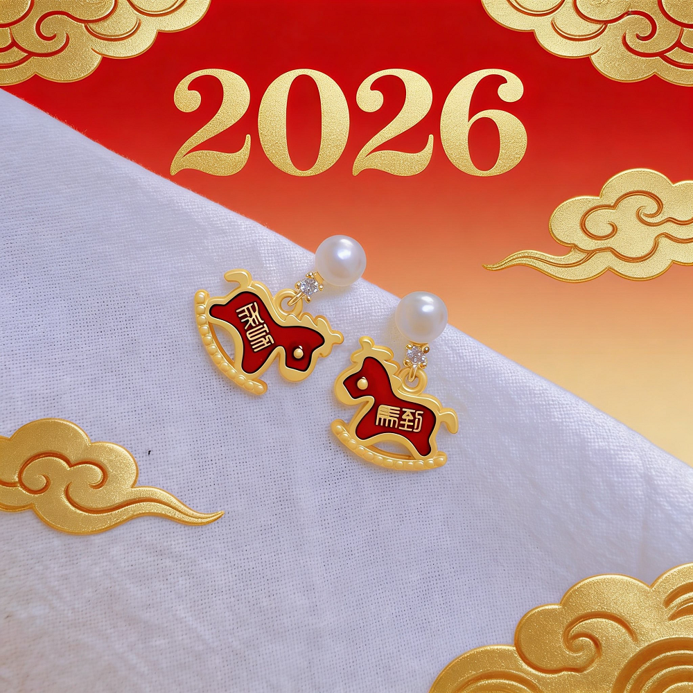【马到成功】本命年新年淡水珍珠耳钉中国风耳饰气质复古风耳饰女,珠宝/钻石/翡翠,耳饰,淘宝优惠券,粉丝福利购,淘宝优惠卷
