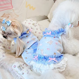 新品春夏宠物情侣装泰迪比熊猫咪博美约克夏贵宾狗狗衣服夏天
