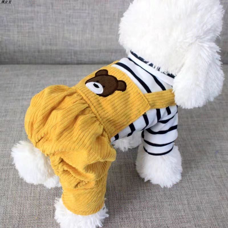宠物狗狗衣服秋冬天泰迪比熊加绒小型犬秋装四脚条纹熊背带灯笼裤,宠物/宠物食品及用品,狗宠物服装/雨衣,淘宝优惠券,粉丝福利购,淘宝优惠卷