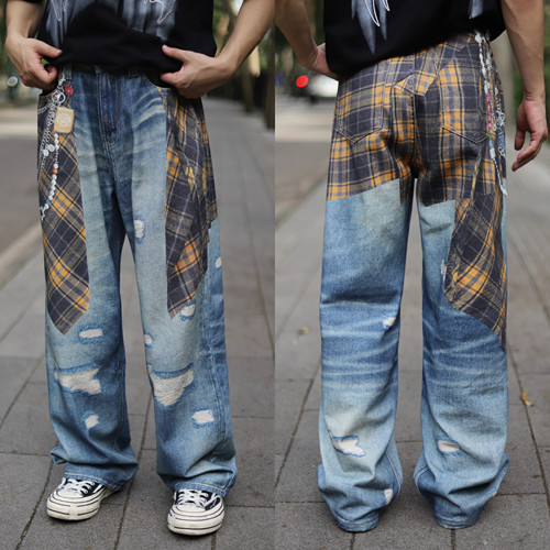 KZDALL原创设计格子衬衫牛仔裤