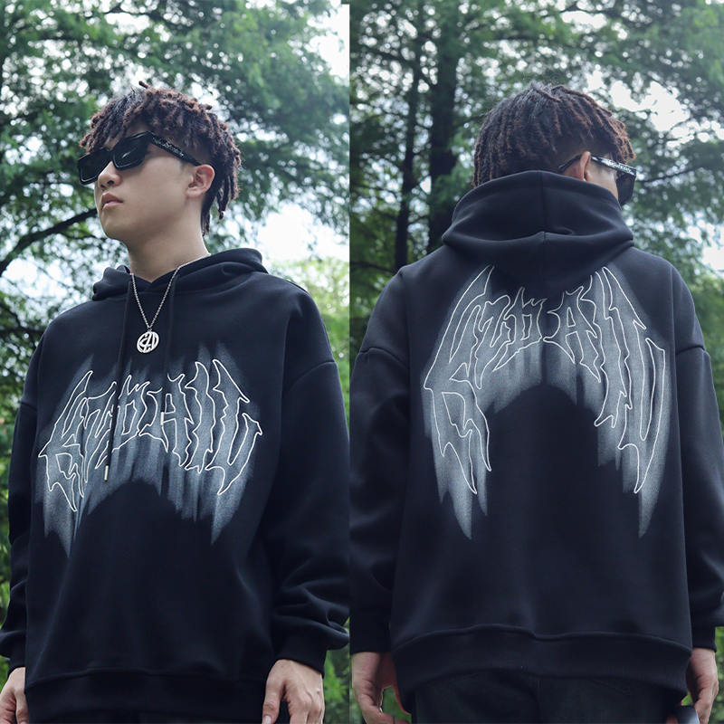 KZDALL渲染羽翼连帽卫衣