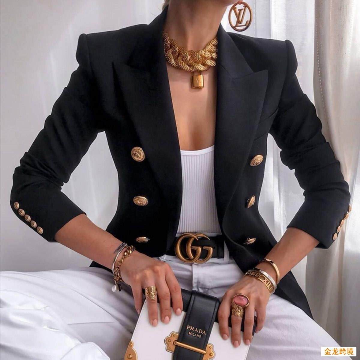 Coats Casual Blazer Jackets Suits women Plus size big Ladies - 实物图