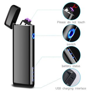 Metal Women Dual Arc Lighter修長金屬商務女士點煙器Gift USB