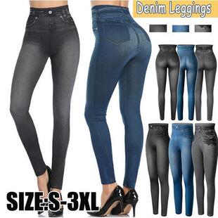 Women 仿牛仔 sstretchslimimitationjeans女士弹力修身