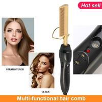 Hot comb wet and dry hair use hair curler iron electric stra