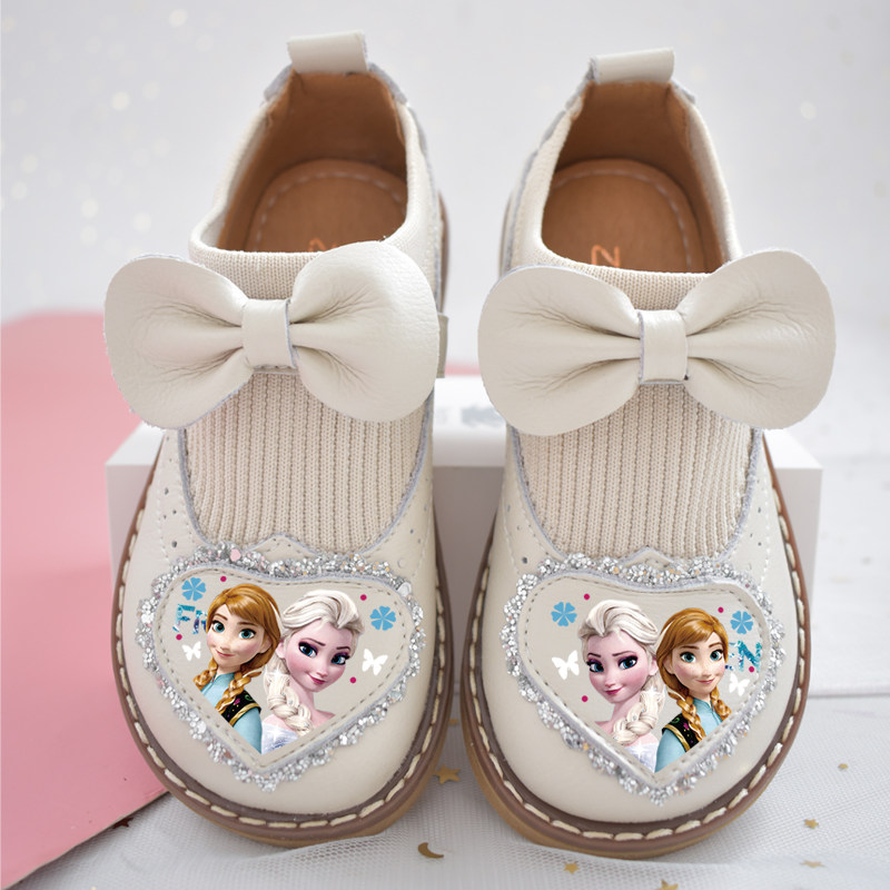 女童公主鞋真皮软底马丁靴子2021新款秋季幼儿园女宝宝浅口小皮鞋