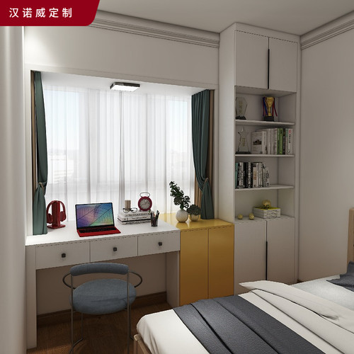 济南定制家具定制n飘窗柜书桌书柜一体飘窗储物柜全屋定制家具