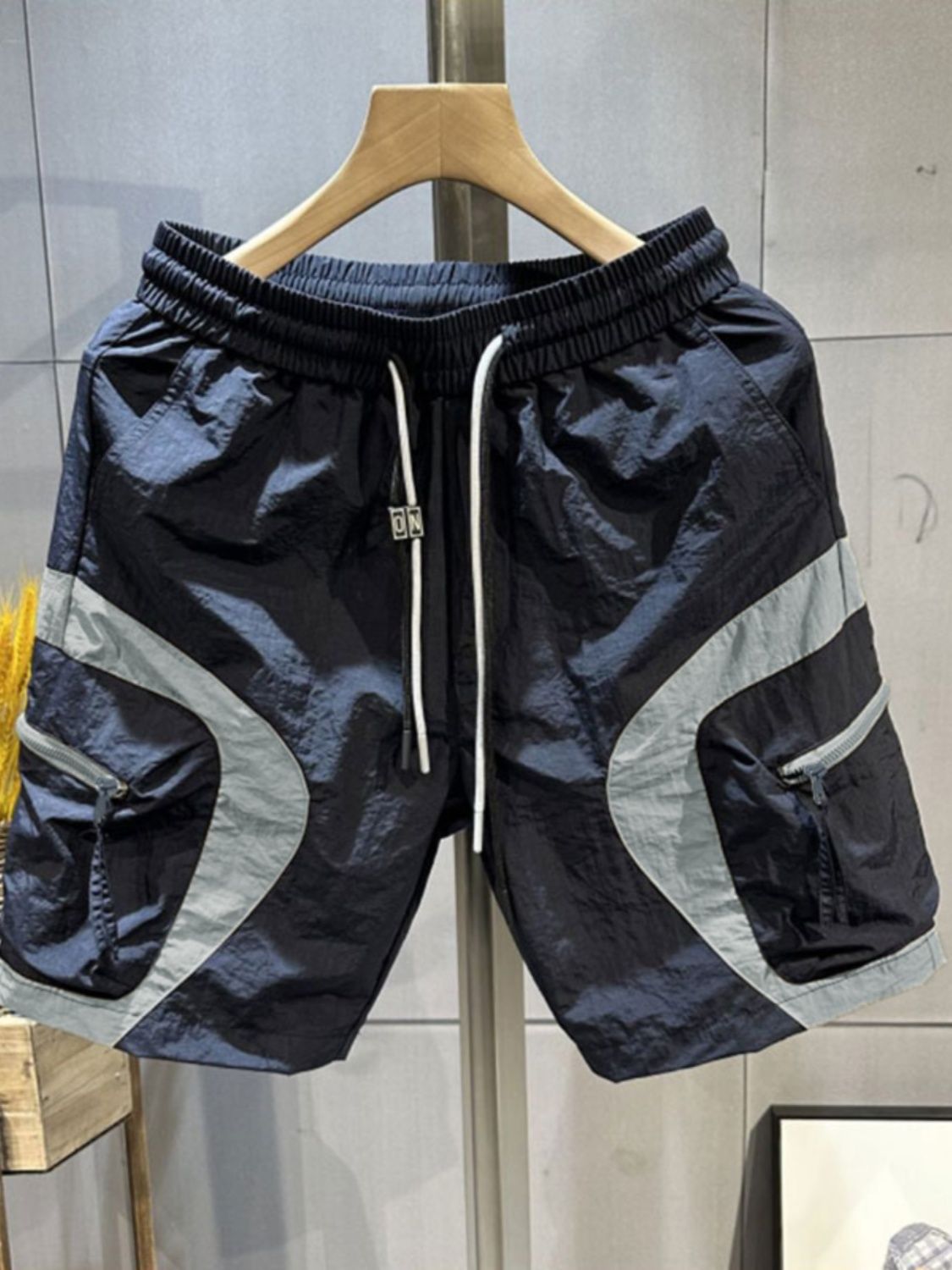 300斤大码男装工装拼色速干短裤夏季男士休闲百搭运动裤宽松中裤2