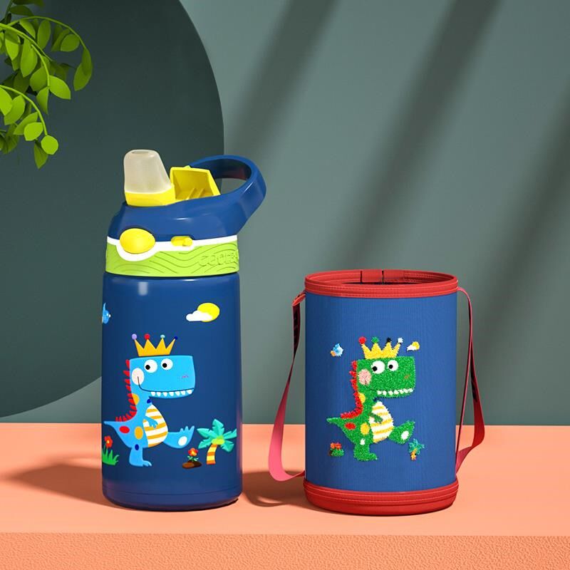 鸭嘴儿童保温杯带吸管316小意可爱女幼儿园男孩水壶宝宝刻字水杯
