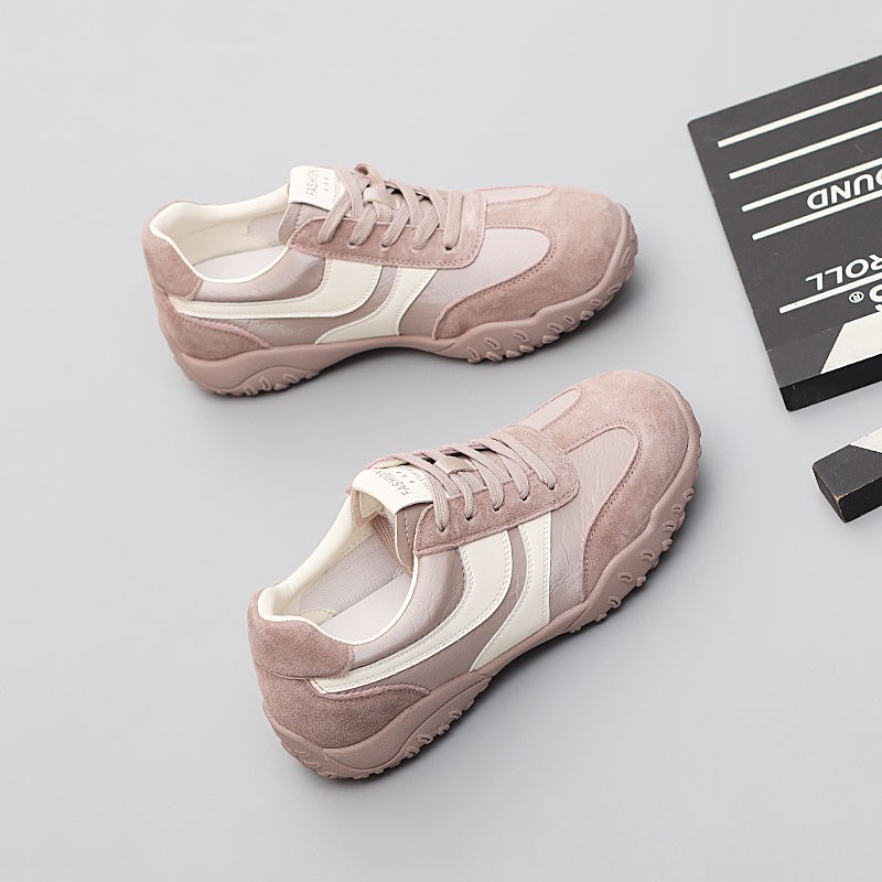 春季新款2d025大码女鞋41-43时尚休闲单鞋脚宽胖板鞋特大号德训鞋