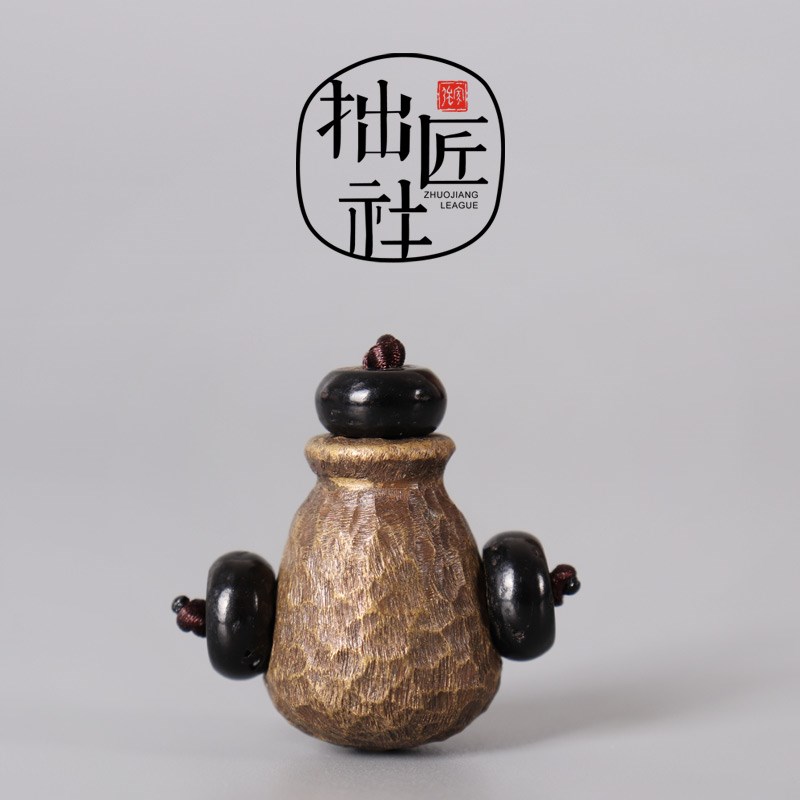 纯手工跌打老黄铜水滴形佛头 diy佛珠念珠手串三通一体佛头配饰