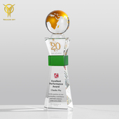 创意新款 高端g大气水晶奖杯定制运动会地球仪奖牌嘉奖纪念品订制