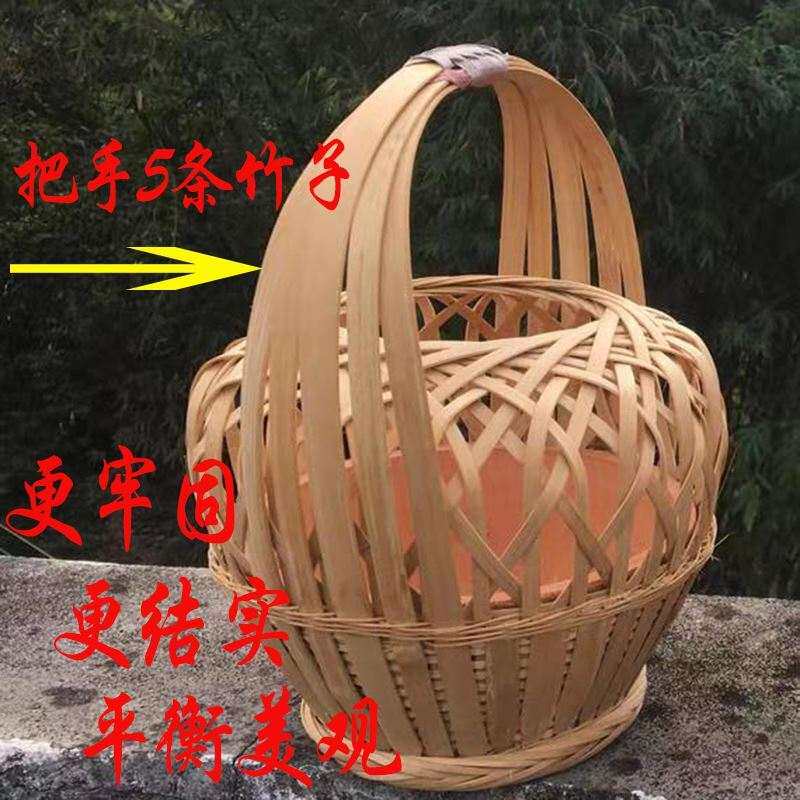 搬迁中式烤火炉提笼家用专用竹篾小号竹制品火笼 竹编 取暖 传统