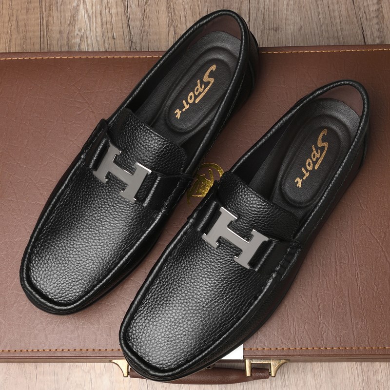 36码37码豆豆鞋男青年小码休闲皮鞋男士一脚蹬软底驾车鞋轻奢男鞋