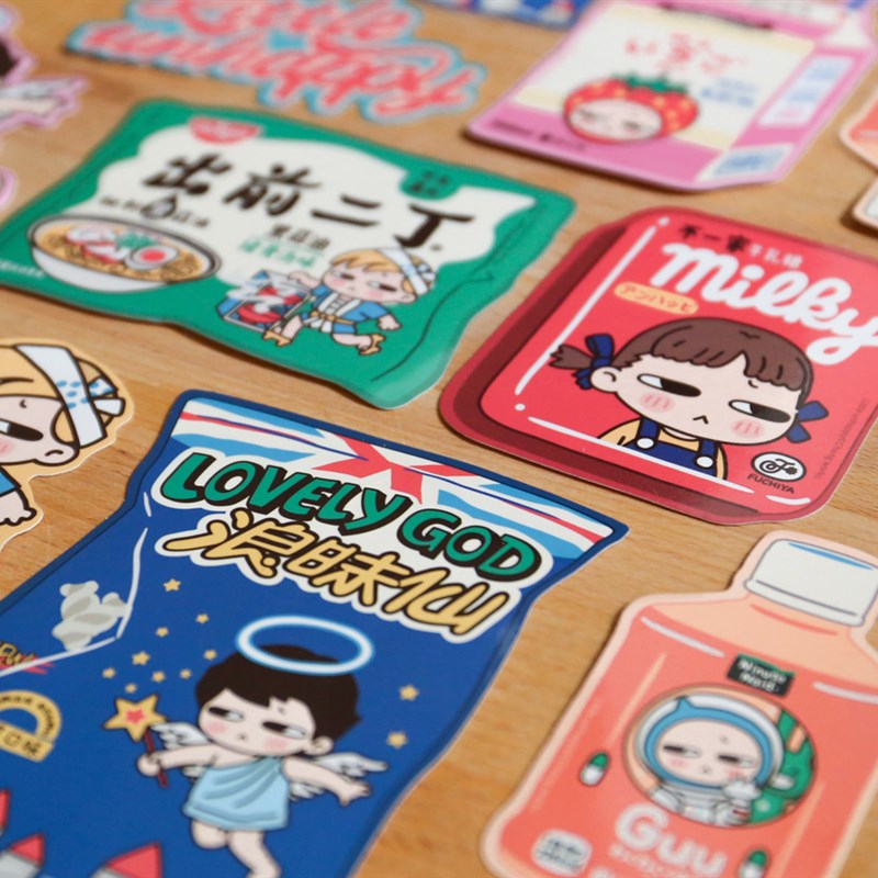 小小不高兴 不高兴小卖部两套防水贴纸 旅行箱贴电脑贴