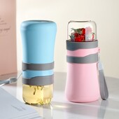 茶水分离保温杯女生小巧迷你女复古爱超萌便携过滤网 杯子泡茶杯