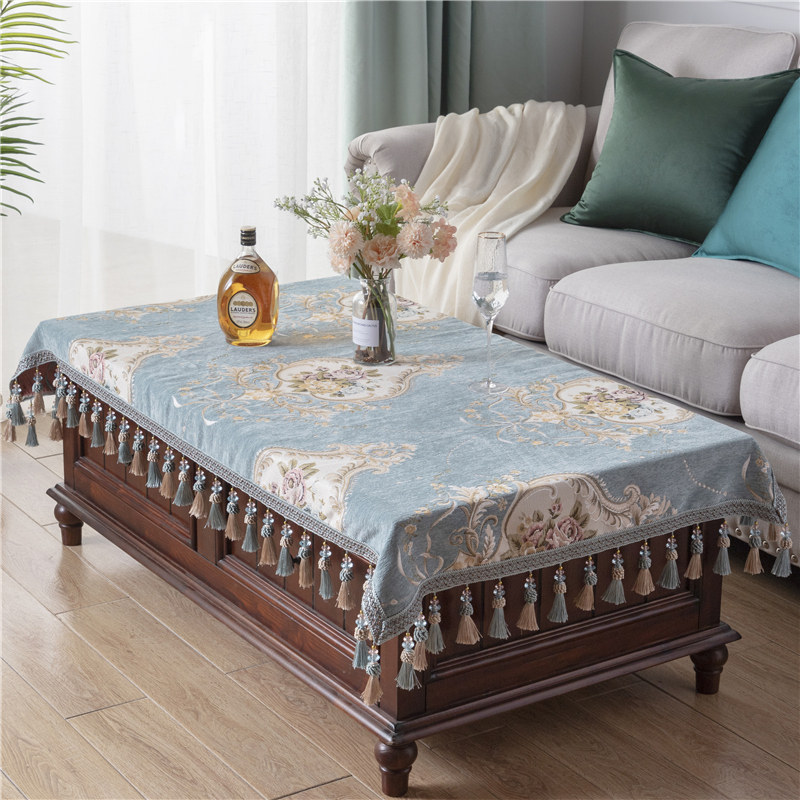 茶几桌布椭圆形i客厅欧式奢华长方形家用台布正方形方桌布艺餐桌