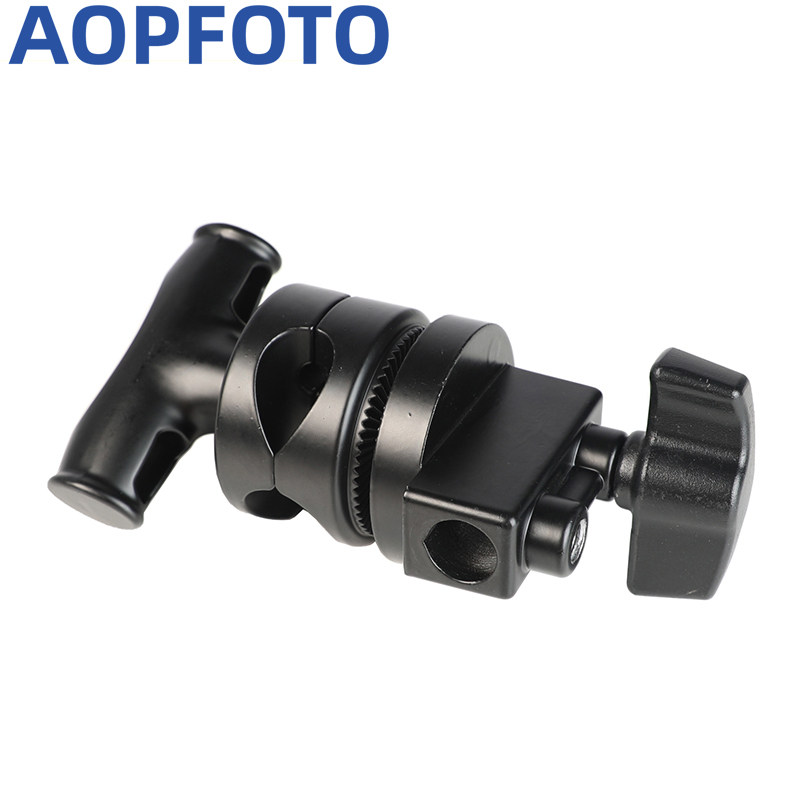 摄影033B全金属方头万转夹魔术头旗板夹灯架转接头万向转盘夹配件