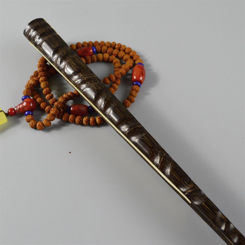 文玩折扇9.5寸18方金丝棕竹全芯折扇10年老棕竹挫节扇子老艺人制