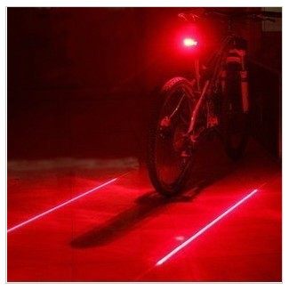 自行车灯激光尾灯警示灯 山地车骑行单车配件装备 红外线骑行尾