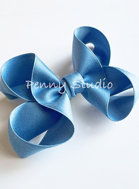 Penny.S佩尼手作很美的蓝色系蝴蝶结发夹发绳