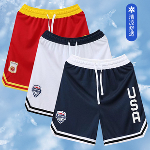 跑步健身速干短裤 科比欧文詹姆斯运动训练四分裤 男USA美式 篮球裤