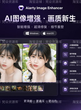 Ai批量人像证件照图片无损放大模糊变清晰降噪Image Enhancer3.11