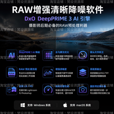 RAW后期编辑智能降噪镜头光学校正高画质无损摄影师后期LR插件