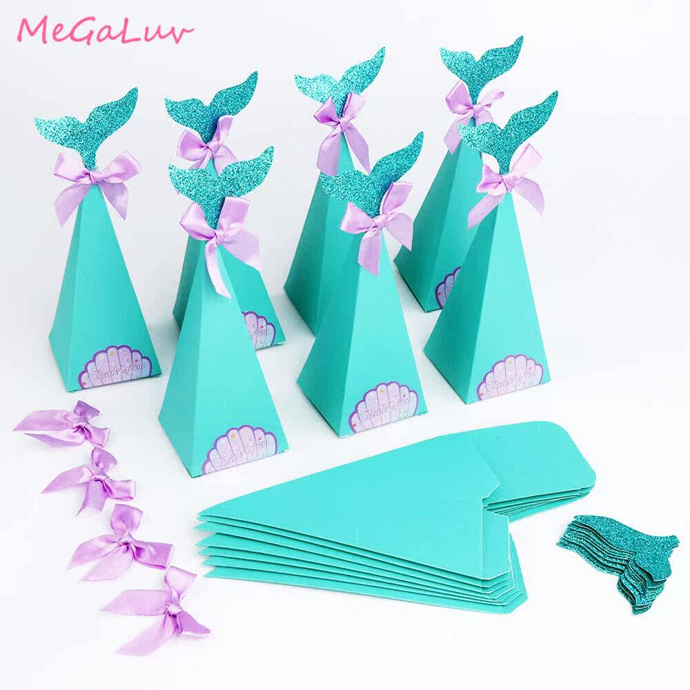 10pcs/set little mermaid paper cookie bags gift boxes bags g