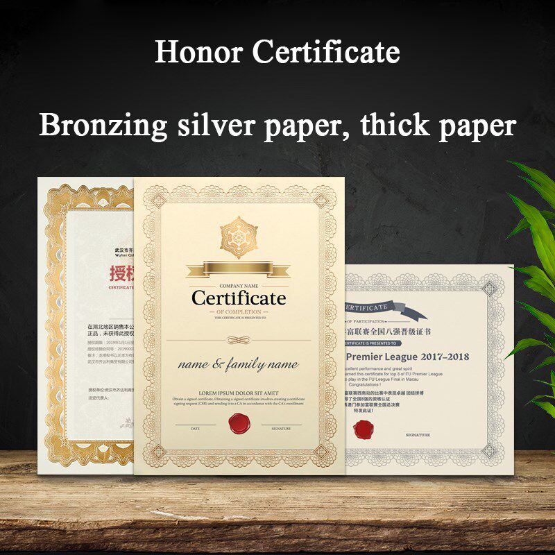 15 sheets honor certificate blank paper instruction check to