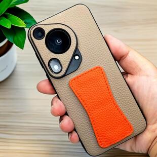 适用华为Pura70Pro手机壳新款p70ultra真皮腕带支架P60Art镜头全包防摔高级感p50小众高档男女+