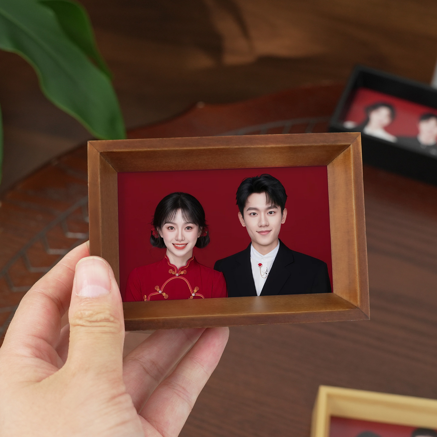 高级感结婚登记照摆台3寸迷你小相框摆台洗照片2寸领证纪念相框