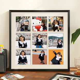 九宫格相框摆台高级感情侣纪念相框照片定制diy洗照片做成相框