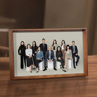集体照相框摆台高级感长条形企业形象照定制毕业大合照展示框架