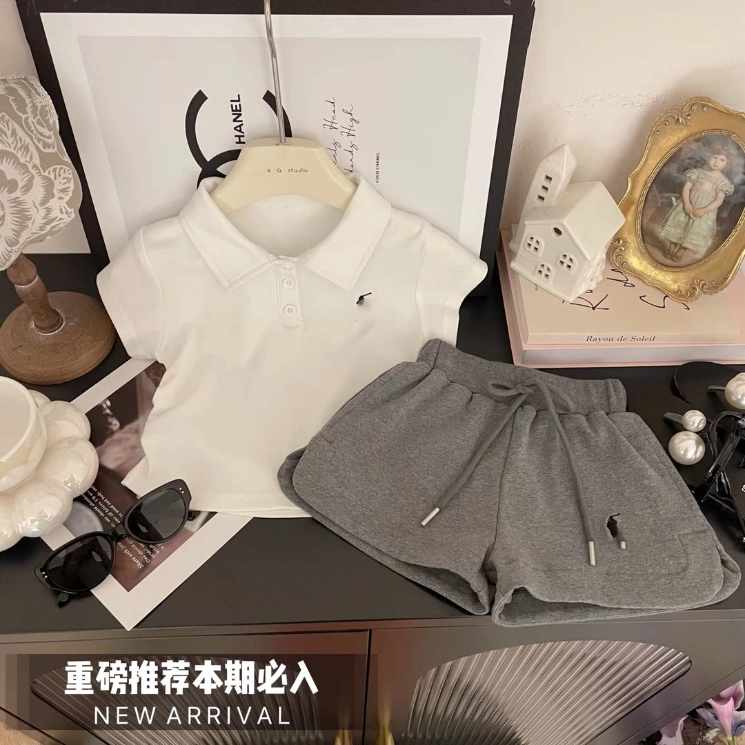 女童短袖套装儿童Polo衫两件套图片