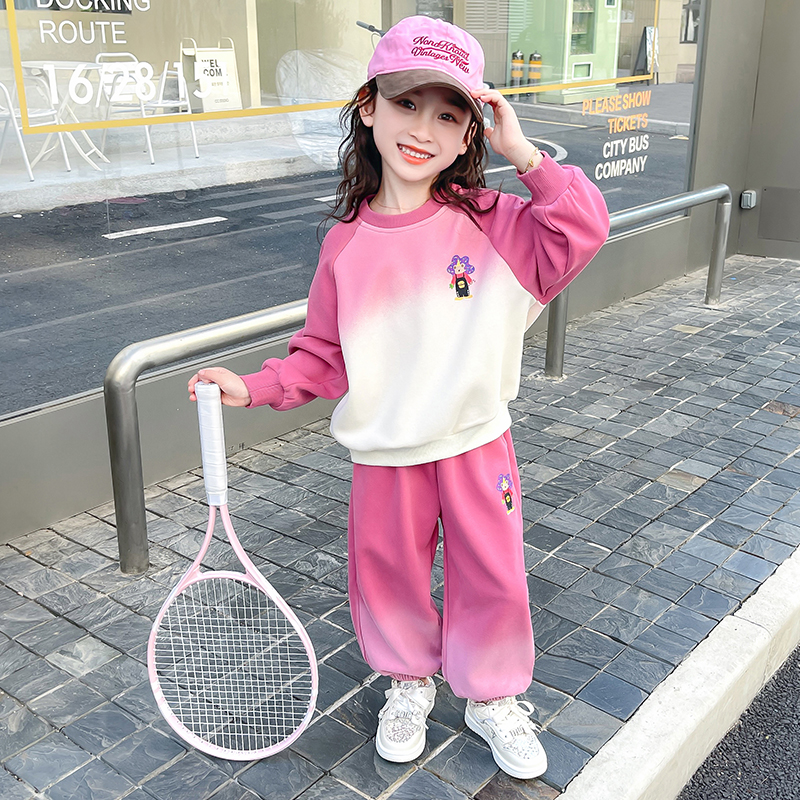 女童卫衣套装网红时髦运动两件套