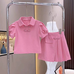 女童夏款套装2025新款儿童夏装洋气女孩网红时髦中大童裙子两件套