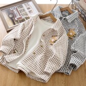 春秋2025新款 外套帅气时尚 儿童衬衣薄款 男孩秋装 宝宝秋季 男童衬衫