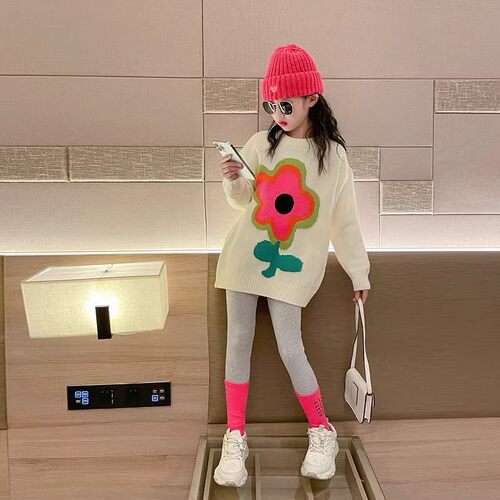 女童毛衣秋冬中大儿童针织衫上衣