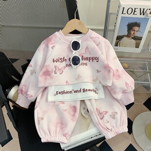 女童套装春秋季2025新款洋气时髦儿童装女宝宝衣服三件套小童秋装