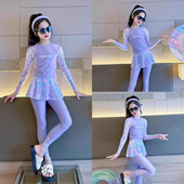 防晒速干冲浪浮潜专业运动游泳装 女大童分体泳衣2025新款 儿童长袖