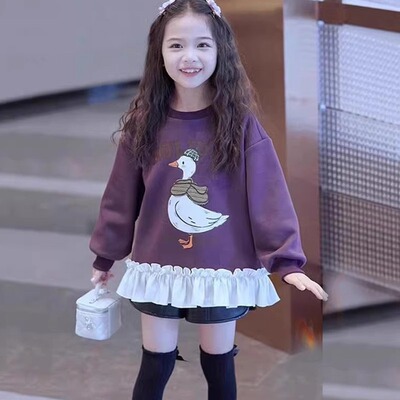 多巴胺冬季女童卫衣裙中大童衣服