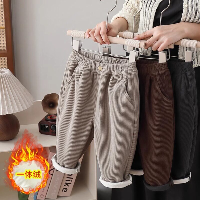 男童一体绒裤子秋冬季2025新款儿童加薄绒加厚宝宝洋气冬装灯芯绒,童装/婴儿装/亲子装,裤子,淘宝优惠券,粉丝福利购,淘宝优惠卷
