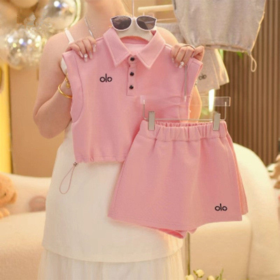 女童夏套装洋气polo衫短裤两件套