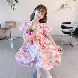 女童夏装连衣裙2025新款泡泡袖洋气童装儿童夏季公主裙小女孩裙子