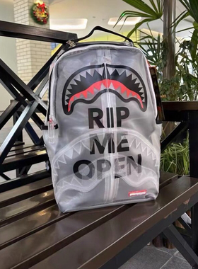 双肩包SG鲨鱼恶搞透明大容量新款男女潮牌学生休闲旅行书包背包