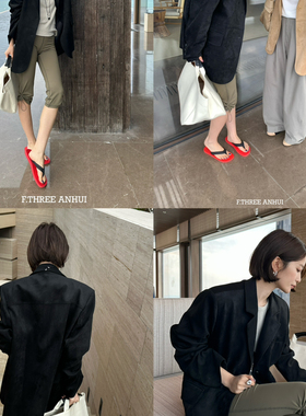 米米设计上新高级感廓形复古麂皮绒早春时尚外套西装99325